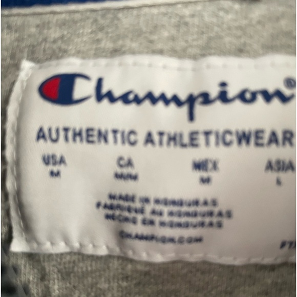 NEW without tag CHAMPION Sweatshirt Medium Hooded Zip Up Gray - Picture 4 of 5